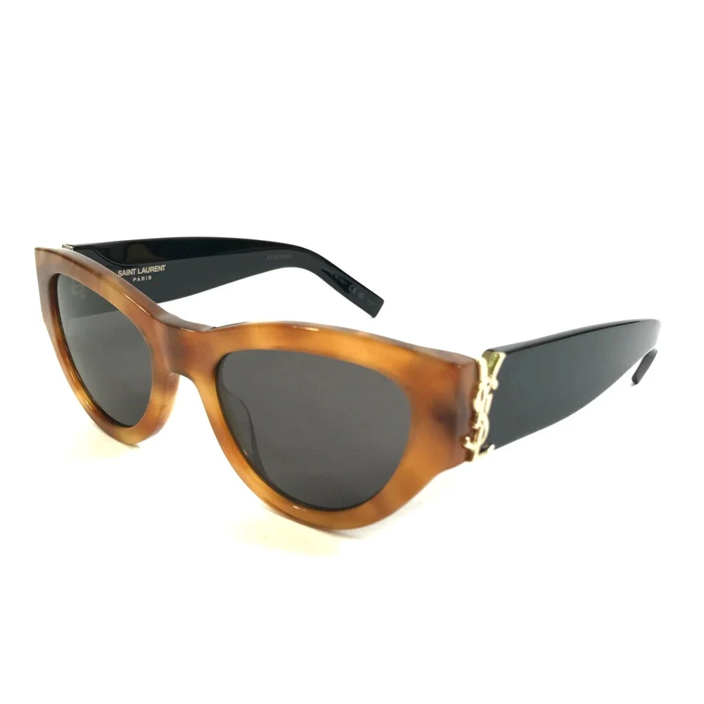 Saint Laurent Sunglasses SL M94 007 Tortoise Black Cat Eye Frames w/ Gray Lenses